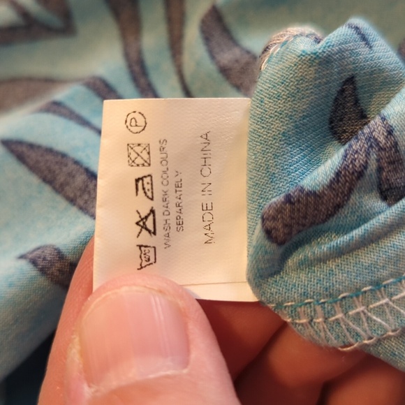 Bepei 2X Long Sleeve Blouse Turquoise Black Paisley Zipper - Picture 13 of 13